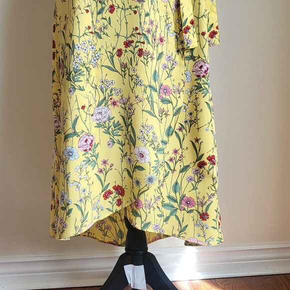 Loft, Yellow Wrap Skirt, Size 6, New w/Tags - Picture 3 of 5